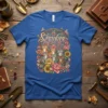 Samoker T-Shirt with a floral design featuring multiple cute kittens and butterflies, in a vibrant art style