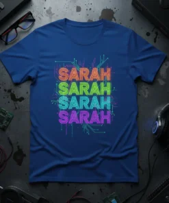 SARAH SARAH SARAH SARAH creative graphic design printed on comfortable cotton t-shirt