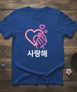 사랑해 creative graphic design printed on comfortable cotton t-shirt