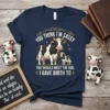 Cow design with text "You Think I'm Sassy You Should Meet The Girl I Gave Birth To" on a navy