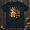 Say Hello To My Little Friend t-shirt design with a cartoon worm in a sombrero in a shot glass