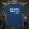 School Is Important But Hockey Is Importanter t-shirt with lightning hockey puck graphic
