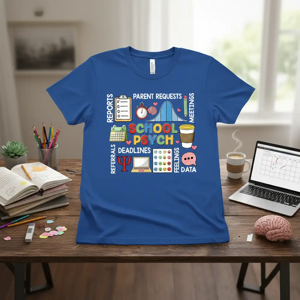 School Psych Reports Parent quote printed with unique artwork on durable material t-shirt design