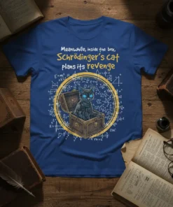 Schrödinger's cat plans its revenge eye-catching graphic design printed on comfortable cotton t-shirt