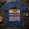 Scorpio Hated By Many text design featuring detailed typography on quality t-shirt