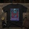 Scorpio T-Shirt with a detailed scorpion graphic and celestial moon phases, featuring the word Scorpio in bold lettering