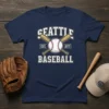 Seattle Baseball Est 1977 vintage t-shirt design with crossed bats and baseball