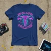 See Ya Later Ovulator feminist t-shirt design with neon uterus graphic and circuit board details