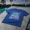 Neon graphic t-shirt with the text "SEE YOU LATER" featuring a cool alligator wearing sunglasses and palm leaves