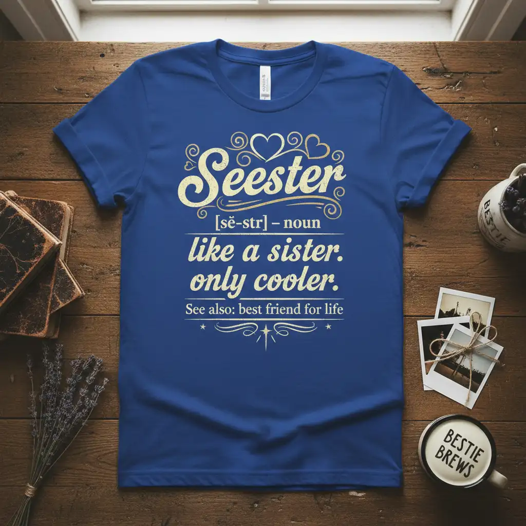 Seester like a sister. quote printed with stylish graphic on soft premium material t-shirt design