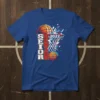 SENIOR 2022 BASKETBALL T-SHIRT graphic with basketball, net, and abstract shapes