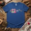 Sewing Machine Heartbeat unique graphic design printed on comfortable cotton t-shirt