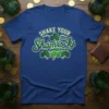Shake Your Shamrocks St. Patrick's Day t-shirt with green shamrock graphics