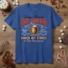 SHAKEN. NOT STIRRED Elf text design featuring stylish typography on quality t-shirt