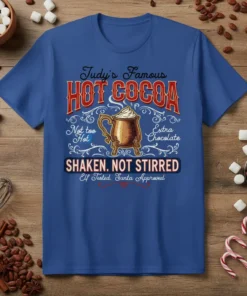 SHAKEN. NOT STIRRED Elf text design featuring stylish typography on quality t-shirt