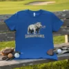 Shankopotamus T-Shirt design featuring a hippo holding golf clubs and the text Shankopotamus