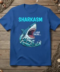 SHARKASM I LOVE SALAD... eye-catching graphic design printed on comfortable cotton t-shirt