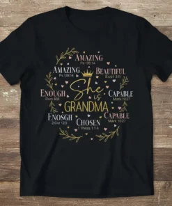She is Grandma AMAZING text design featuring creative typography on quality t-shirt