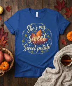 She's my Sweet Sweet potato t-shirt with cute sweet potato graphics and fall accents