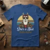 She's a Bad Nana Llama graphic t-shirt featuring a cool llama wearing sunglasses and a leather jacket, with a retro