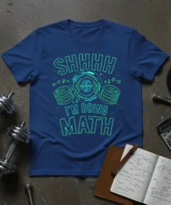 SHHHH I'M DOING MATH T-Shirt with science equations and brain graphic
