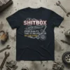 SHITBOX A MOTOR VEHICLE text design featuring bold typography on quality t-shirt