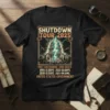 SHUTDOWN TOUR 2025 PAST text design featuring detailed typography on quality t-shirt