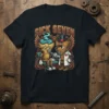 Sick Seven t-shirt design with a cartoon doctor examining a sick number seven character with an ice pack