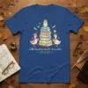 Silly Teachers Build Character t-shirt design with cartoon owl and ducks reading books, featuring graduation cap and feathers