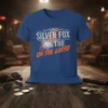 Silver Fox The On The Loose t-shirt design with a white fox head graphic and distressed text