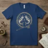 Singing Fish Fishing T-Shirt design featuring two fish singing with musical notes, a fishing rod, and a circular frame