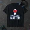 Single Lives Matter T-Shirt with a stick figure holding a broken heart graphic and bold text