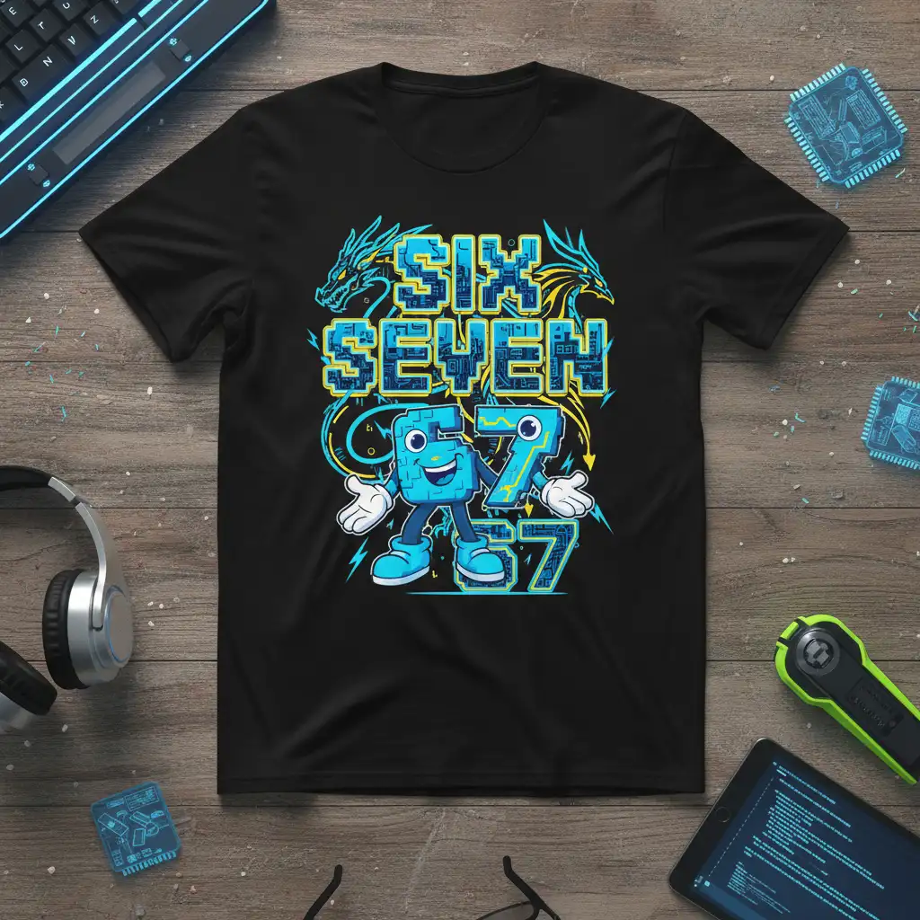 SIX SEVEN 6 7 57 stylish graphic printed on comfortable cotton fabric creating a standout t-shirt