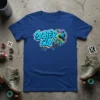 Skater Guy graphic tee with a skateboarder in mid-air and bold blue graffiti-style text