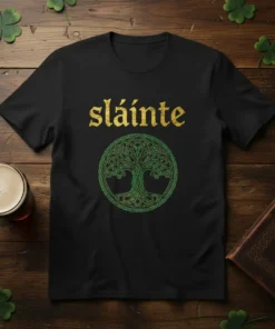 sláinte tree of life bold graphic design printed on comfortable cotton t-shirt