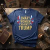Smart Women Against Trump political statement t-shirt with patriotic wings graphic