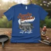 T-shirt with "Smoke Brisket not meth" text and graphic of a vintage smoker trailer