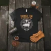 Black t-shirt with "SMOKE 'EM IF YOU GOT 'EM" text and graphic of pig, cow, and chicken in a circular