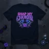 Snap My Choker neon graphic t-shirt with cyberpunk choker design in purple and blue