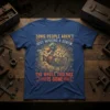 T-shirt with the quote "Some People Aren't Just Missing A Screw. The Whole Toolbox Is Gone" featuring a mechanical duck