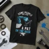 Some People Just Need A Pat On The Back t-shirt design with robot welder graphic and distressed text