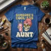 Someone's Cool-Ass Aunt t-shirt with skeleton holding a pink drink and wearing a beanie