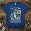Sorry I Can't My Plants And Dogs Need Me beagle t-shirt with sunflower and potted plants graphic