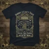 Sorry I Can't Talk I'm On The Phone With My Mom Ouija board t-shirt design in vintage gold lettering