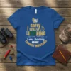 Blue t-shirt with "Sorry I wasn't LISTENING I was Thinking ABOUT TURKEY HUNTING" text and turkey graphic
