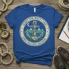 Sorry For What I Said While Docking The Boat t-shirt with anchor, moon, and mountains graphic