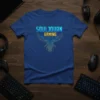 SOULJOURN GAMING T-Shirt with a blue phoenix graphic and tech circuit design