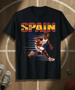 Spain Basketball unique graphic design printed on comfortable cotton t-shirt