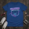 Volleyball "Spike It. Set It. Kill It." quote with neon retro graphics on a royal blue t-shirt