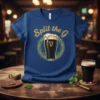 Split the G t-shirt featuring a glass of Guinness stout surrounded by shamrocks and Celtic knot design